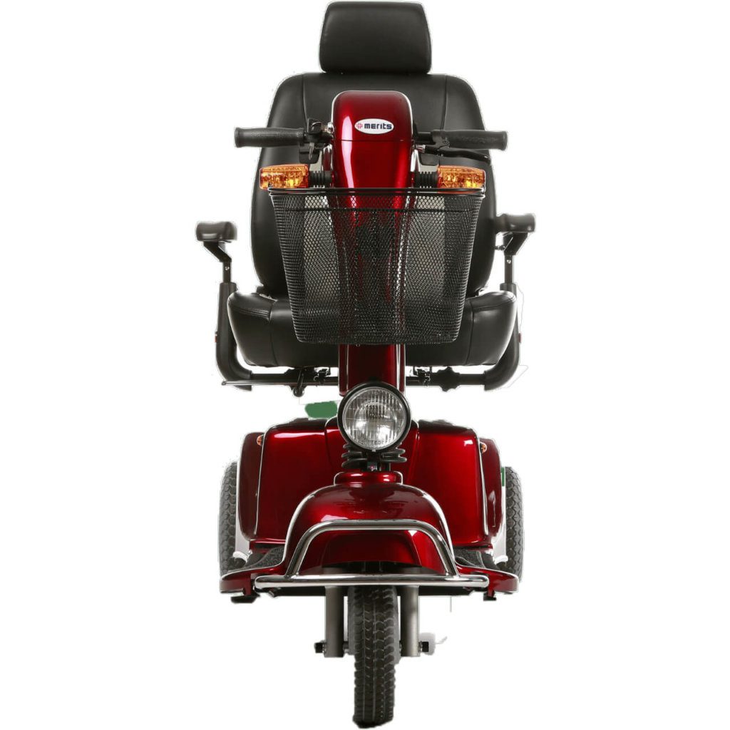 Front View Red 2026 Merits Pioneer 9 Mobility Scooter