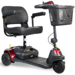 Red 2026 Merits Roadster 3 with black seat and front basket