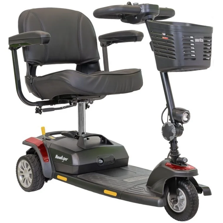 Red 2026 Merits Roadster S3 with black seat and front basket