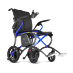 Forcemech Ultralite G20 carbon fiber folding electric wheelchair in Sapphire Azure Blue