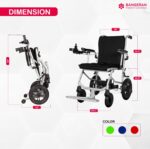 Bangeran Lite Wanderer Ultra Lightweight Folding Power Wheelchair dimensions diagram