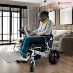 Bangeran Thunderbolt All Terrain Folding Power Wheelchair in everyday use