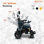 Bangeran Thunderbolt All Terrain Folding Power Wheelchair with the backrest reclined